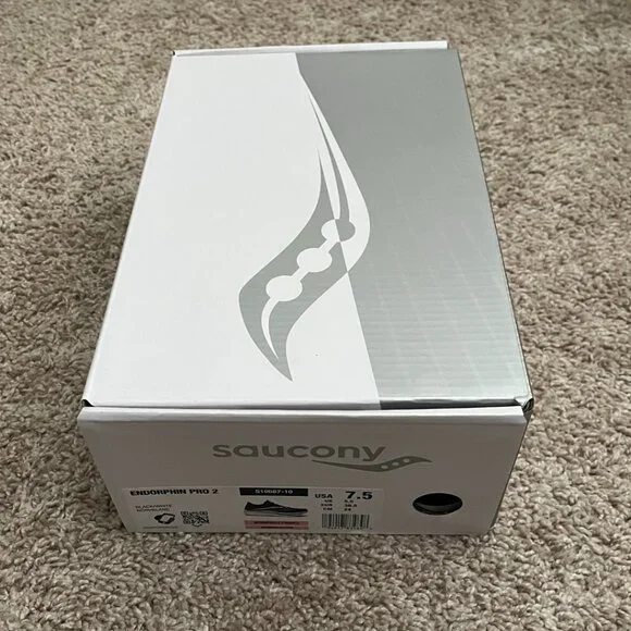๐NIB Saucony Endorphin Pro 2 Racing Shoes โข Size 7.5 โข Black / White - Picture 7 of 8